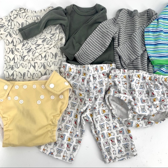 Lot 4 newborn baby boy Carter’s Circo Fuzzibunz - Picture 3 of 10